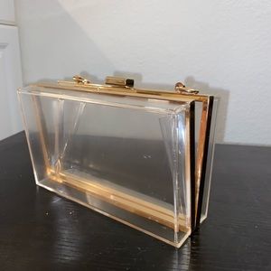 Clear Clutch w Gold Trim
